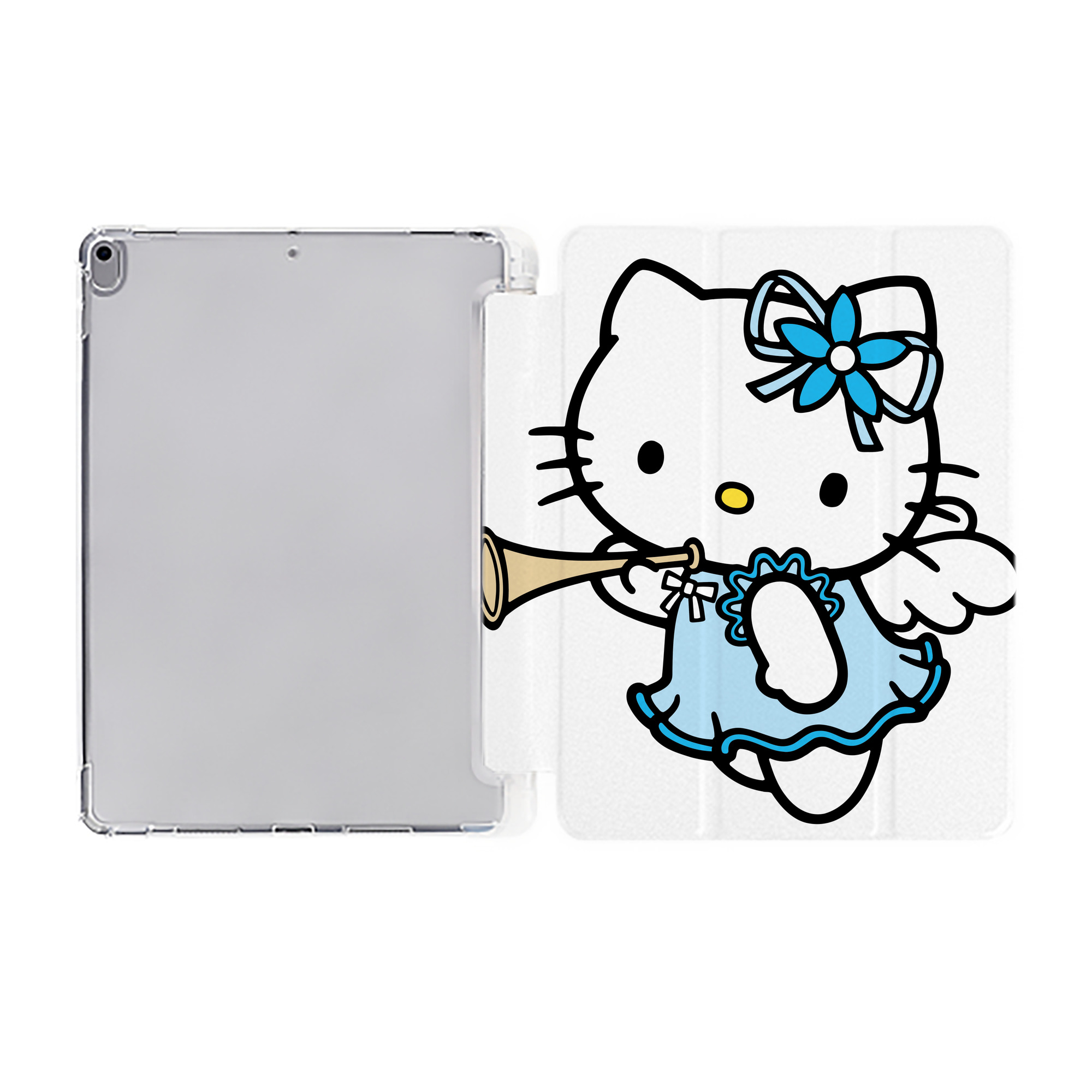 （画像用） Hello Kitty ハローキティ IPad ケース ペン収納付き 三つ折りスタンド PUレザー×シリコン 対応機種9.5/10.5/10.9インチ
